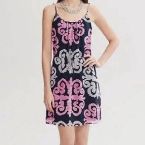 BANANA REPUBLIC Milly Collection Dress Size 8 Navy Pink Floral Spaghetti Straps